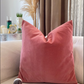 Velvet Powder Pink Cushion Cover Scatter Salmon Pink Cushion Cover (All Sizes)