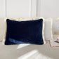 Velvet Navy Blue Cushion Cover with Cream Fringe (All Sizes)