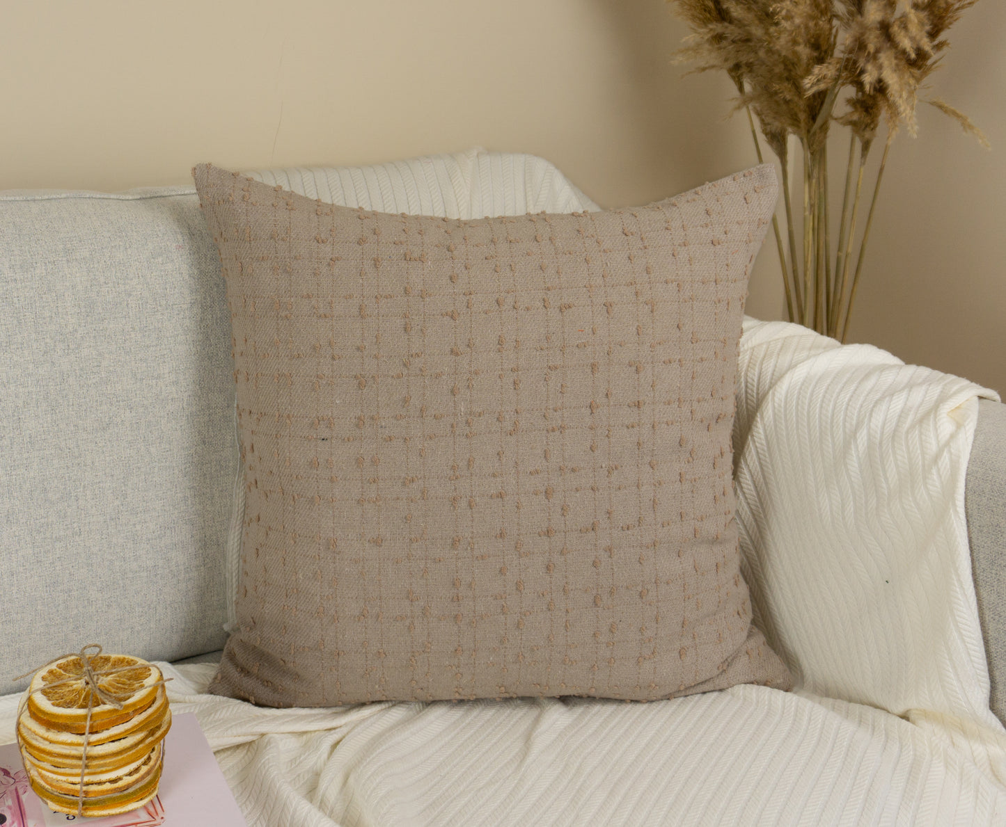 Luxury Chenille Linen Cushion Cover, Cream Soft Textured Chenille Pillow Cover (All Sizes)