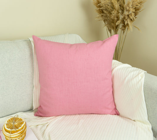 Natural Linen Pink Pillow Cover, Pink Pillowcase, Pink Cushion Cover (All Sizes)