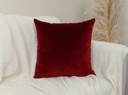 Wine Red Velvet Cushion Cover, Velvet Burgundy Pillow Cover for Christmas Decor, (All Sizes)