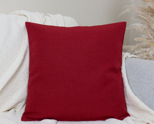 Cotton Linen Wine Red Cushion Covers