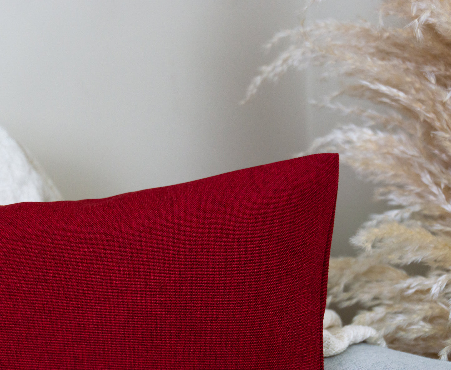 Cotton Linen Wine Red Cushion Covers