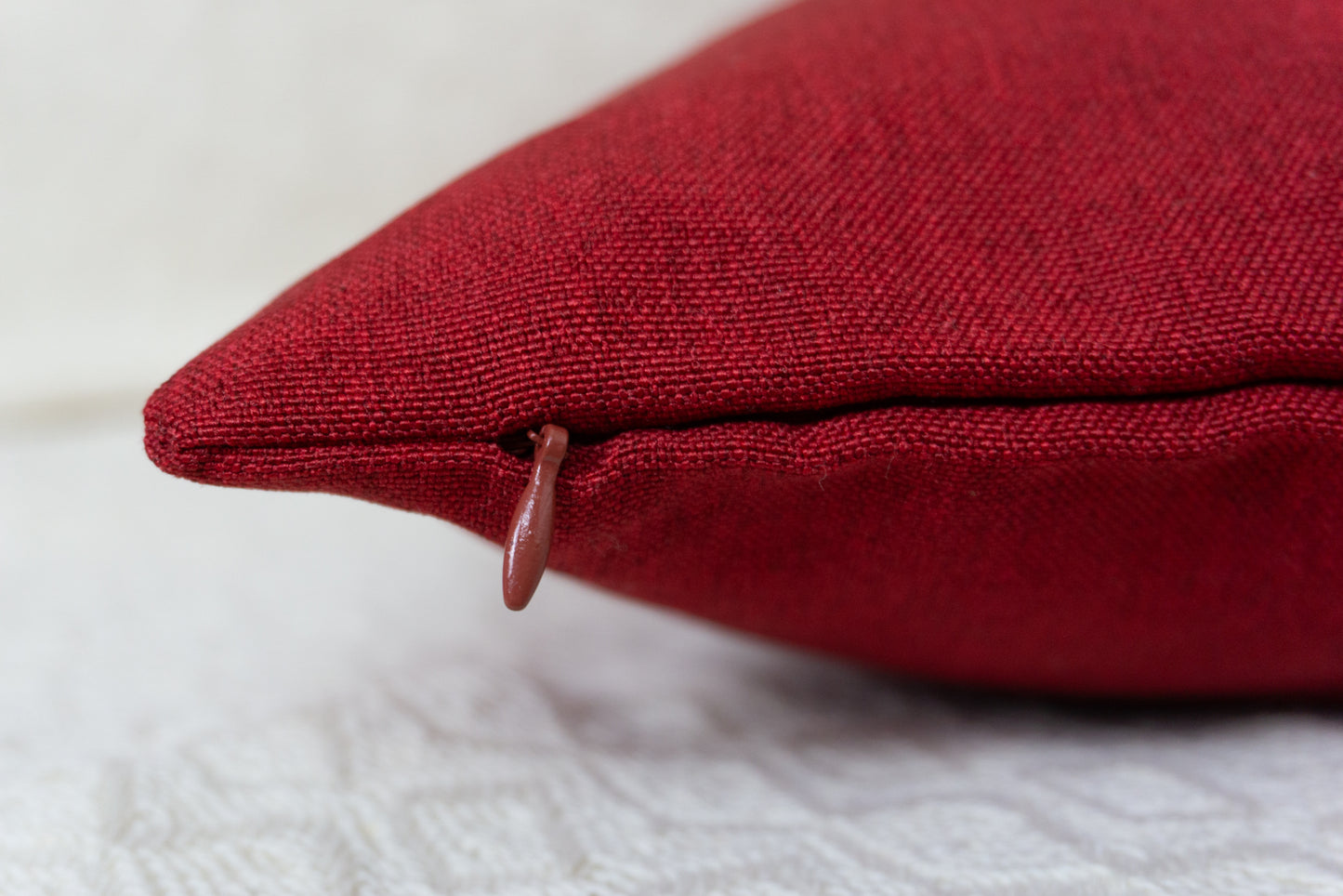 Cotton Linen Wine Red Cushion Covers