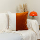 Velvet Colourblock Burnt Orange Velvet Cosy Cream Linen Colourblock Cushion Cover Scatter Home Decor Pillow (All Sizes)