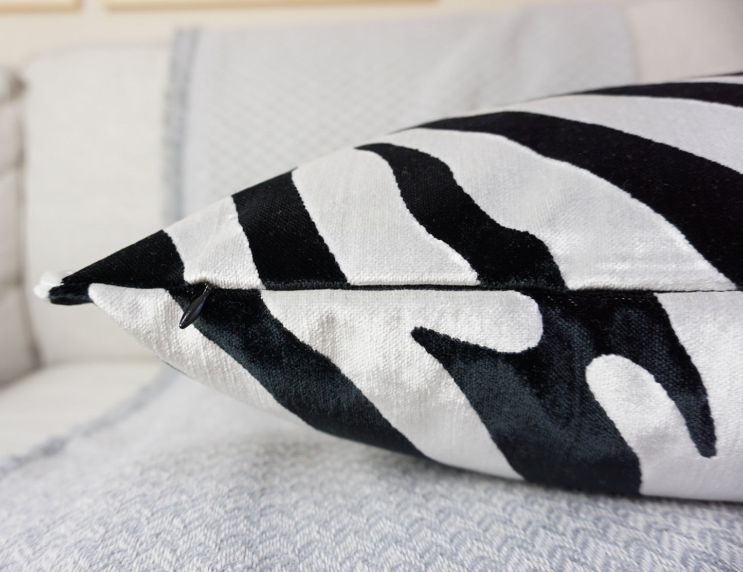 Velvet Zebra Cushion Cover Scatter Velvet Throw Pillow for Home Decor Black and White Cushion Pillow Covers (All Sizes)