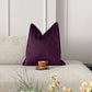 Handmade Velvet Aubergine Cushion Cover, Purple Throw Pillow cover l Cushion Cover