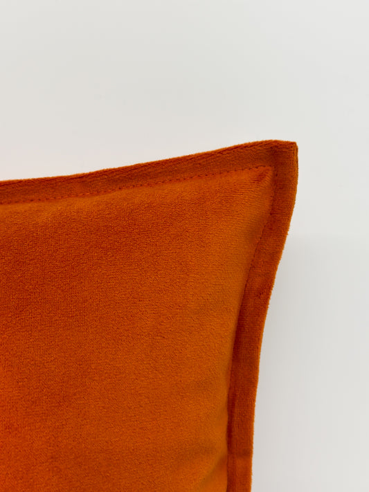 Luxury Velvet Orange Pillow Cover, Burnt Orange Velvet Cushion Cover