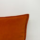 Luxury Velvet Orange Pillow Cover, Burnt Orange Velvet Cushion Cover