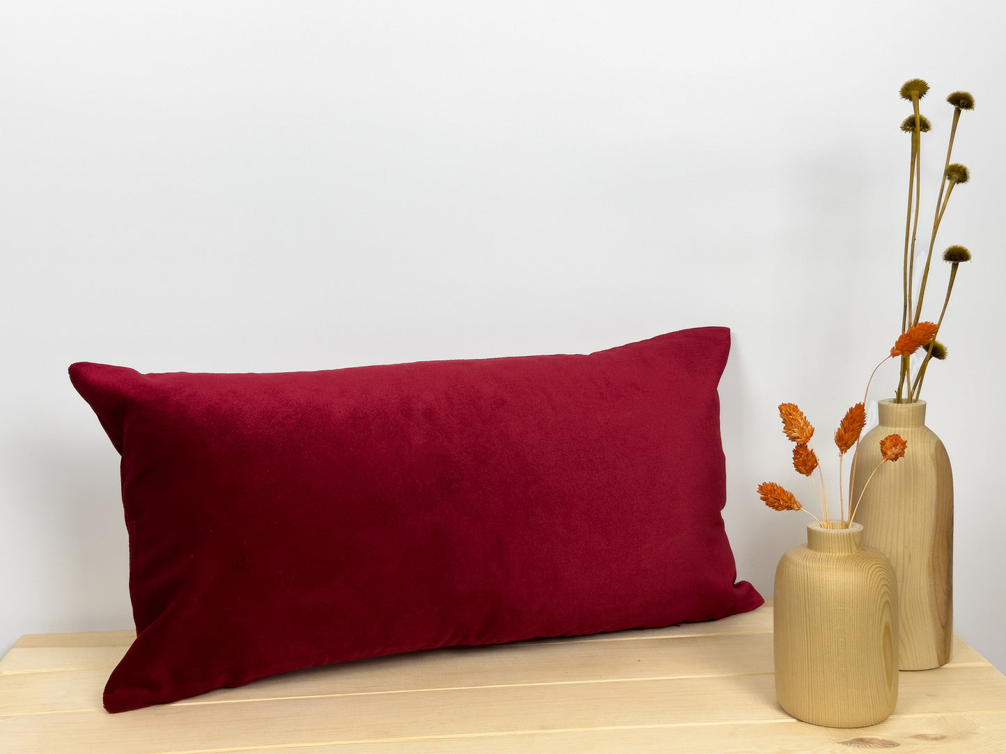 Wine Red Velvet Cushion Cover, Velvet Burgundy Pillow Cover for Christmas Decor, (All Sizes)