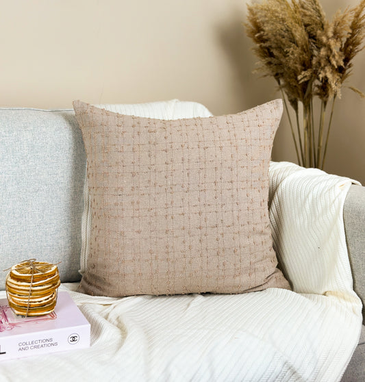 Luxury Chenille Linen Cushion Cover, Cream Soft Textured Chenille Pillow Cover (All Sizes)