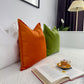 Cotton Velvet Orange Pillow Cover, Turkish Woven Velvet Orange Cushion Cover (All Sizes)