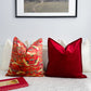 Velvet Red Cushion Cover Scatter Red Cushion Cover,Christmas Decor Red Velvet Pillow Cover, (All Sizes)