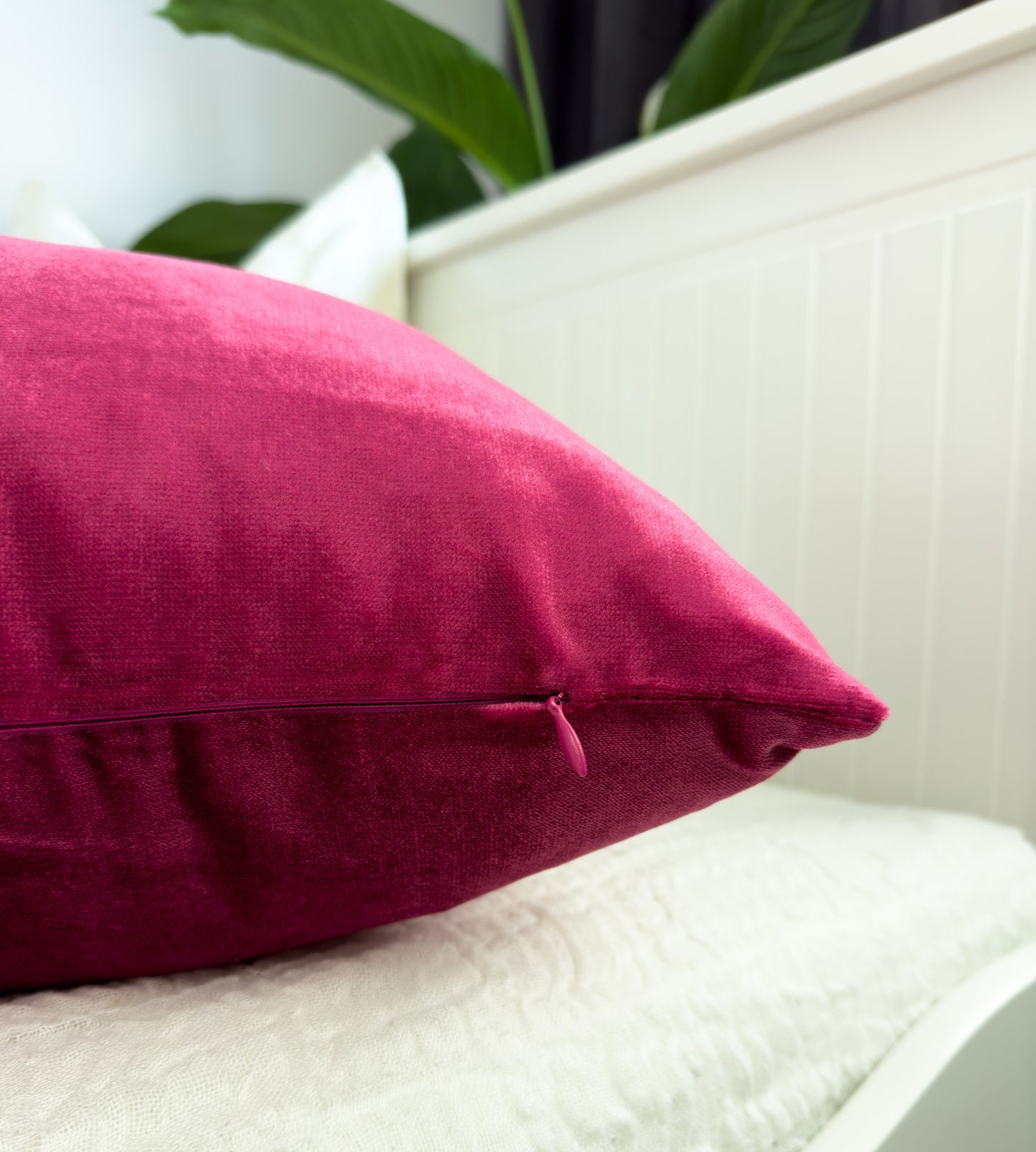 Luxury Velvet Fuchsia Pillow Cover, Fuchsia Velvet Cushion Cover, Boudoir Velvet Pillow (All Sizes)