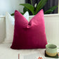 Luxury Velvet Fuchsia Pillow Cover, Fuchsia Velvet Cushion Cover, Boudoir Velvet Pillow (All Sizes)