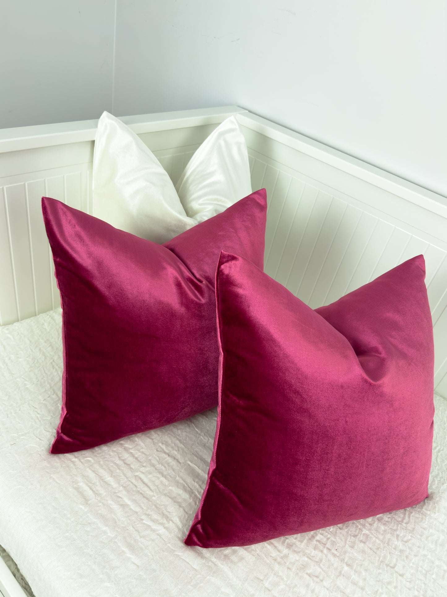 Luxury Velvet Fuchsia Pillow Cover, Fuchsia Velvet Cushion Cover, Boudoir Velvet Pillow (All Sizes)