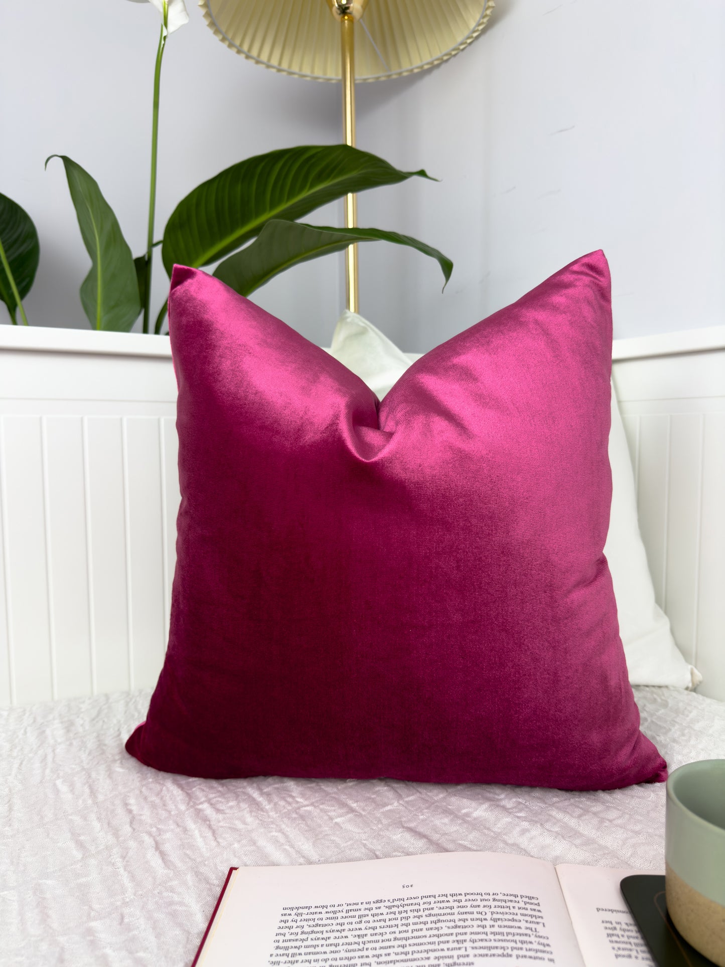 Luxury Velvet Fuchsia Pillow Cover, Fuchsia Velvet Cushion Cover, Boudoir Velvet Pillow (All Sizes)