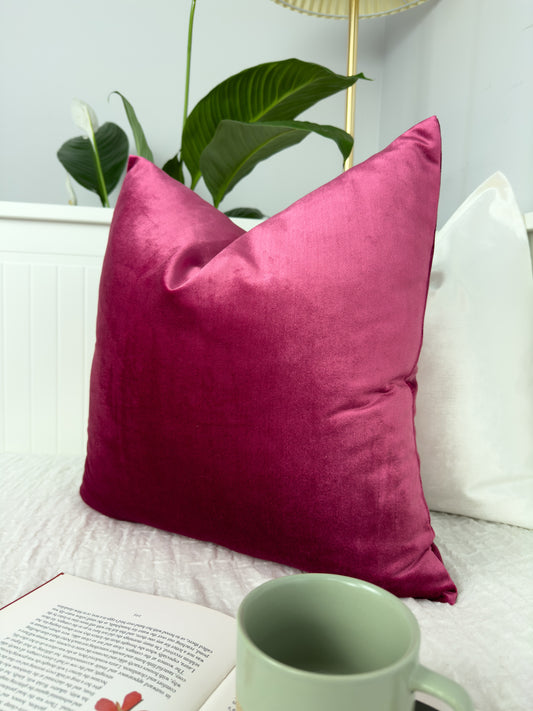 Luxury Velvet Fuchsia Pillow Cover, Fuchsia Velvet Cushion Cover, Boudoir Velvet Pillow (All Sizes)