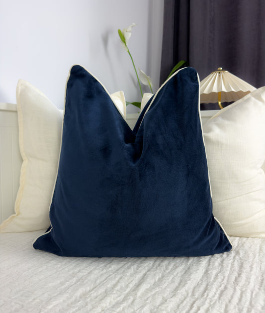 Custom Link for Navy Blue Velvet Cushion with piping