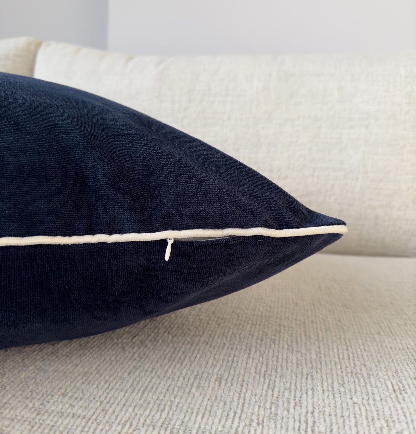 Custom Link for Navy Blue Velvet Cushion with piping