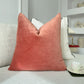 Velvet Powder Pink Cushion Cover Scatter Salmon Pink Cushion Cover (All Sizes)