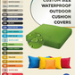 Colourful Water Resist Outdoor Cushions, Garden Cushions, Outdoor Pillow Covers, (22 Colour)