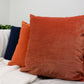 Cord Striped Velvet Orange Scatter Cushion Cover Burnt Orange Throw Pillow Cover (43x43cm)