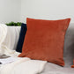 Cord Striped Velvet Orange Scatter Cushion Cover Burnt Orange Throw Pillow Cover (43x43cm)