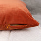 Cord Striped Velvet Orange Scatter Cushion Cover Burnt Orange Throw Pillow Cover (43x43cm)