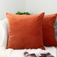 Cord Striped Velvet Orange Scatter Cushion Cover Burnt Orange Throw Pillow Cover (43x43cm)