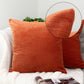 Cord Striped Velvet Orange Scatter Cushion Cover Burnt Orange Throw Pillow Cover (43x43cm)