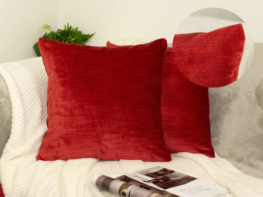 Luxury Cord Red Velvet Cushion Cover Decorative Red throw Pillow Cover 43x43cm