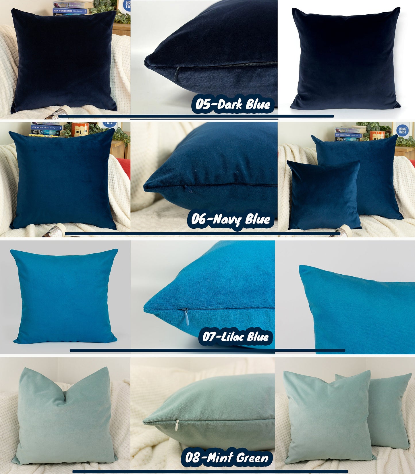 Plush Velvet Pillow Covers, Double Color Velvet Cushion - Pillow Cover (Personalised Color Pillow)