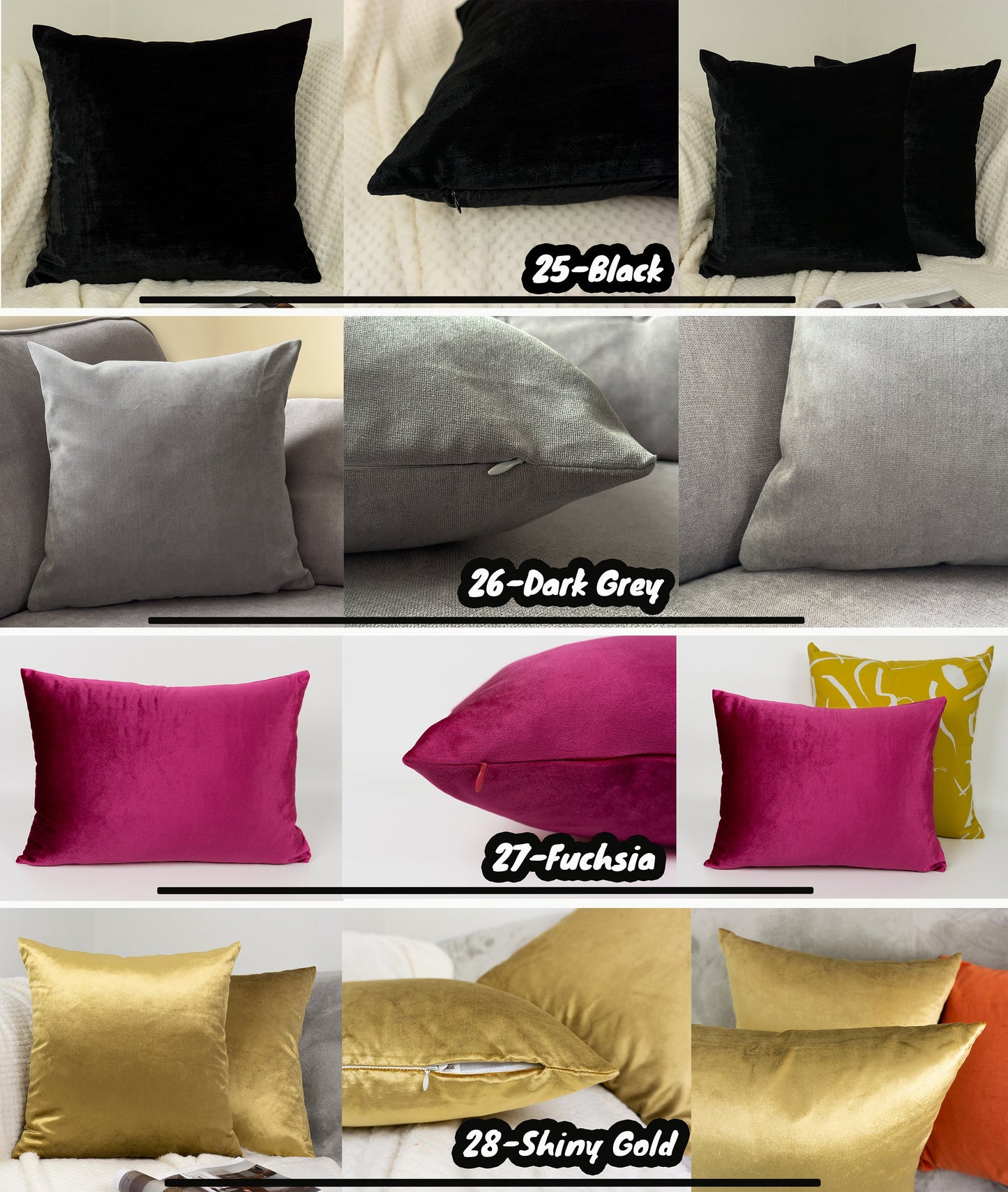 Plush Velvet Pillow Covers, Double Color Velvet Cushion - Pillow Cover (Personalised Color Pillow)