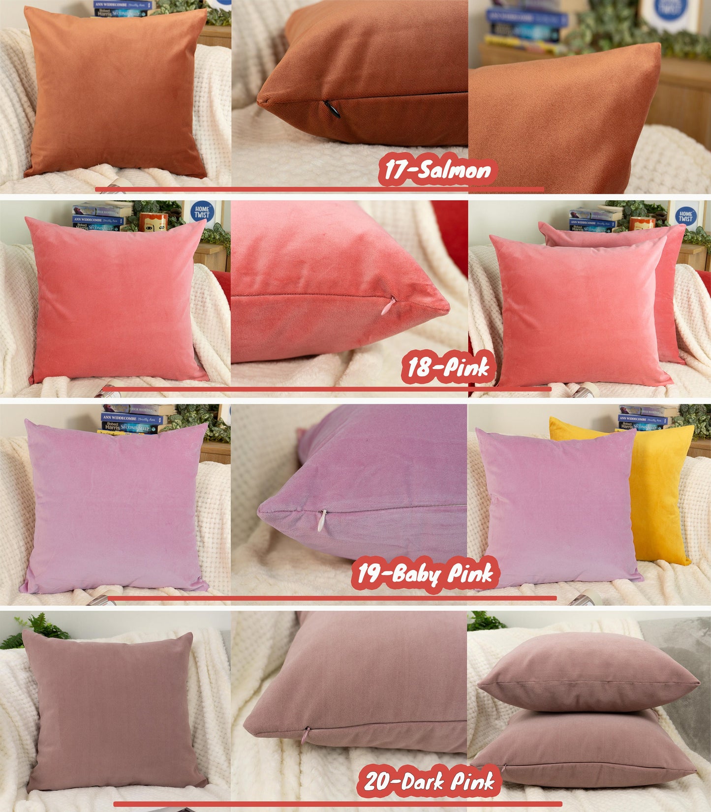 Plush Velvet Pillow Covers, Double Color Velvet Cushion - Pillow Cover (Personalised Color Pillow)