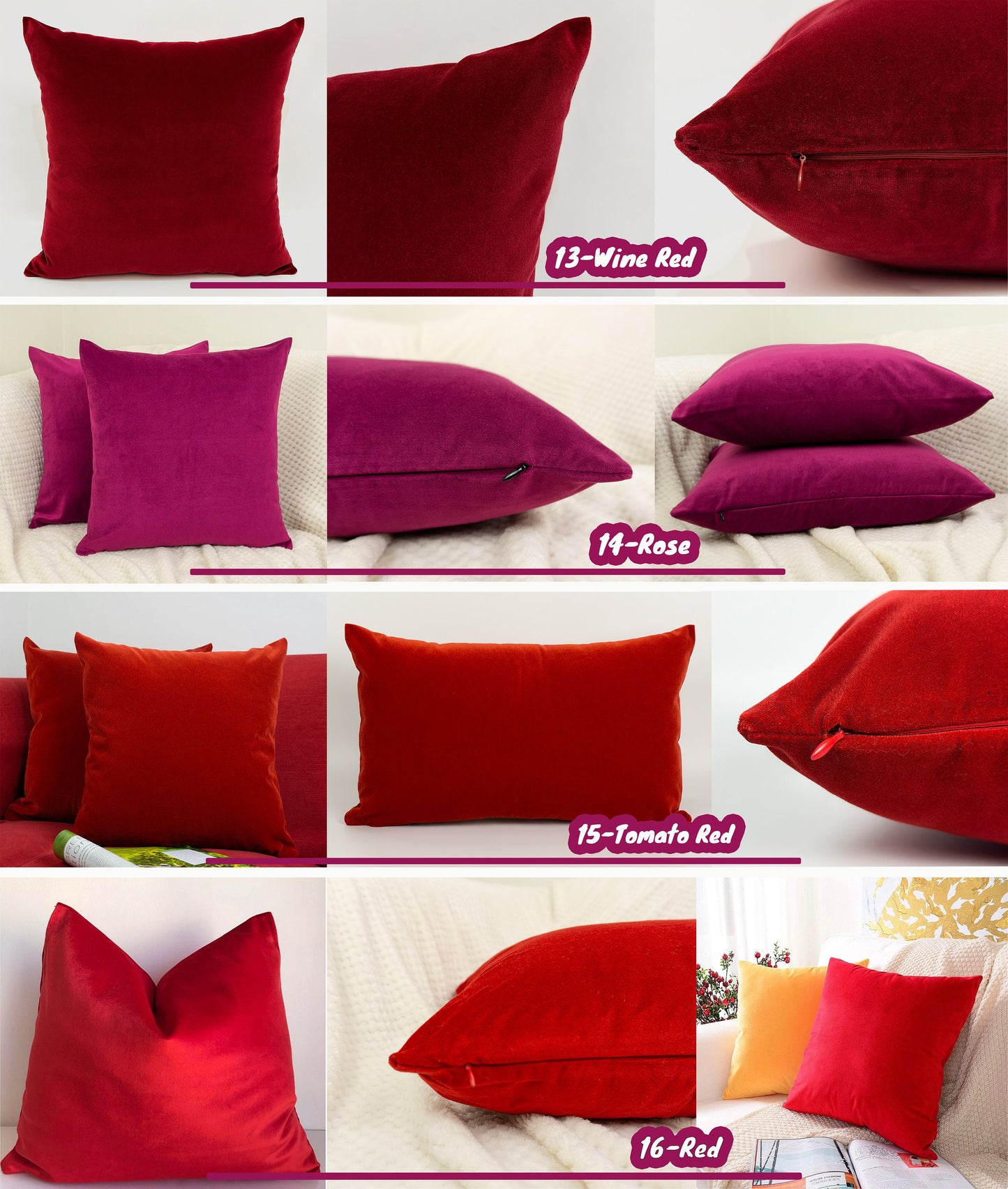 Plush Velvet Pillow Covers, Double Color Velvet Cushion - Pillow Cover (Personalised Color Pillow)