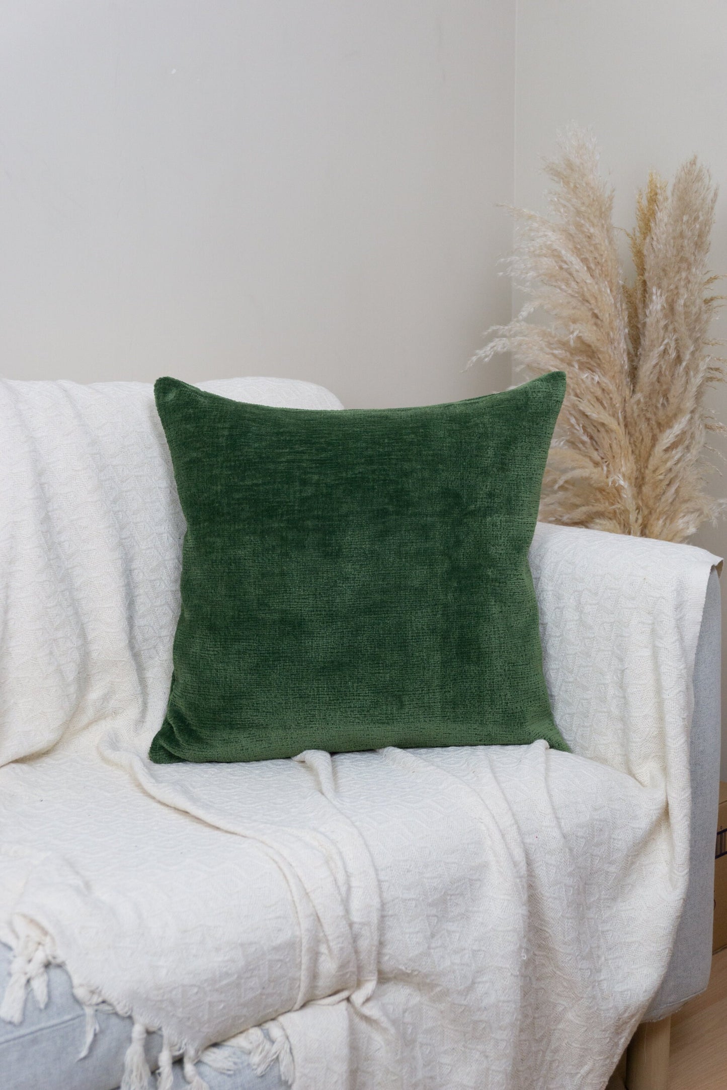 Super Soft Teddy Boucle Dark Green Cushion Cover Scatter Green Home Decor Green Teddy Throw Pillow Covers (All Sizes))