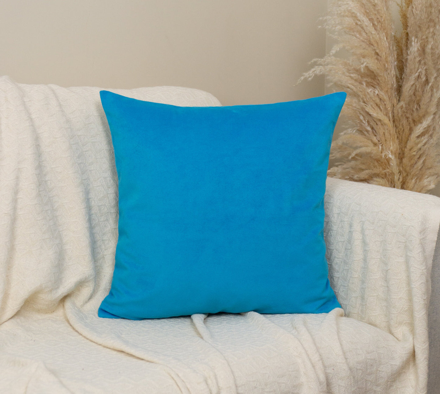 Velvet Sky Blue Cushion Cover, Blue Scatter Cushion Cover Velvet Blue Throw Pillow Covers (All Sizes)