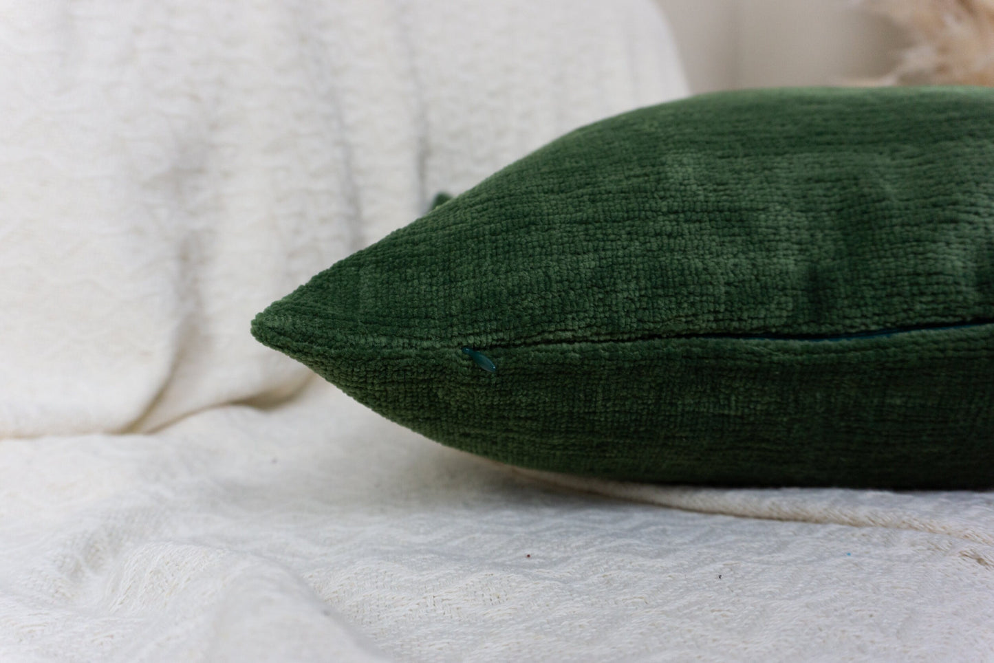 Super Soft Teddy Boucle Dark Green Cushion Cover Scatter Green Home Decor Green Teddy Throw Pillow Covers (All Sizes))