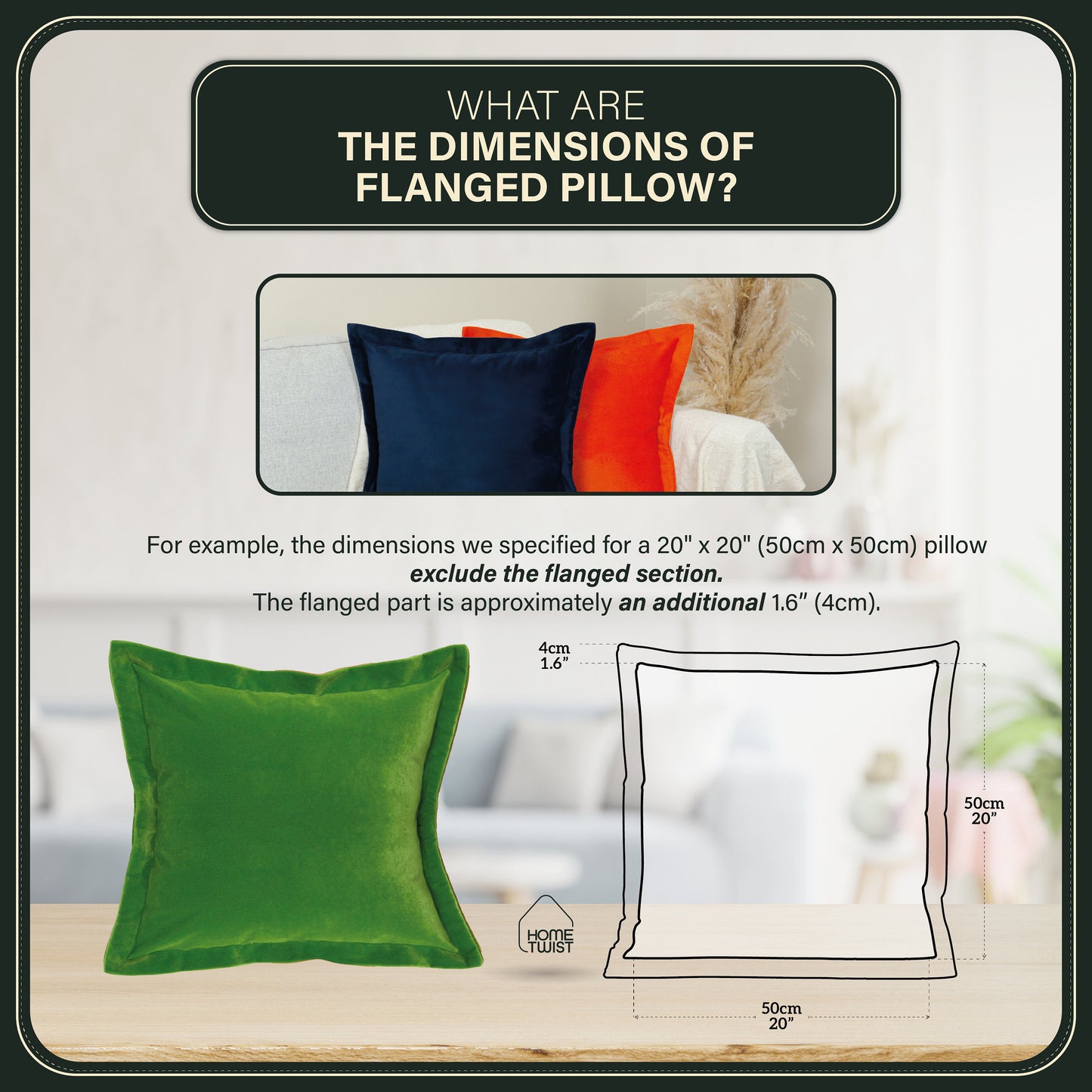 Apple Green Flanged Pillow Cover Velvet Oxford Style Cushion Cover Apple Green Decorative Cushion Covers