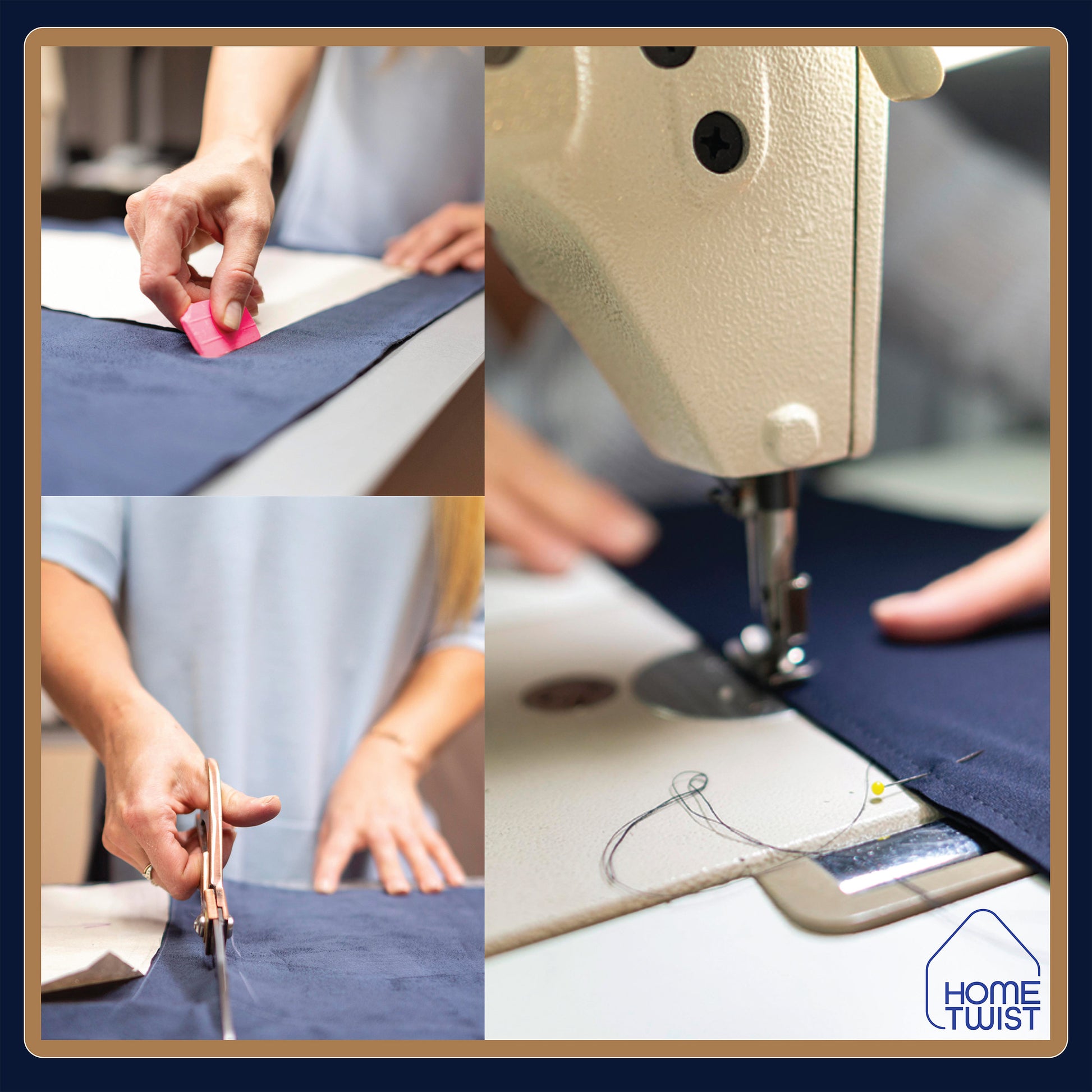 a woman is using a sewing machine to sew a piece of fabric