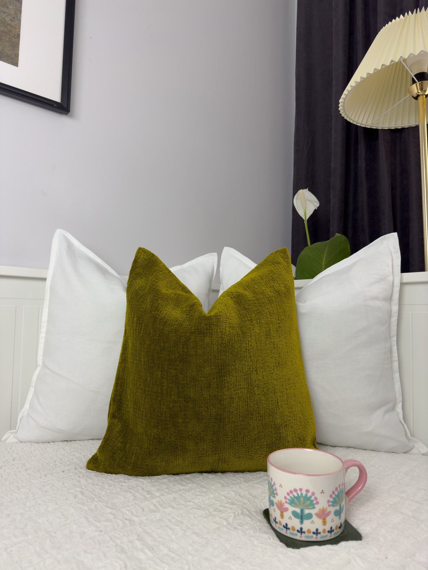 Teddy Boucle Green Pillow