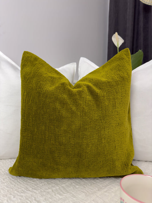 Teddy Boucle Moss Green Cushion Khaki Pillow Cover