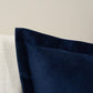 Velvet Dark Blue Flanged Pillow Cover, Navy Blue Oxford Style Cushion Cover, Modern Home Decor (Any Custom Size)