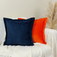 Velvet Dark Blue Flanged Pillow Cover, Navy Blue Oxford Style Cushion Cover, Modern Home Decor (Any Custom Size)