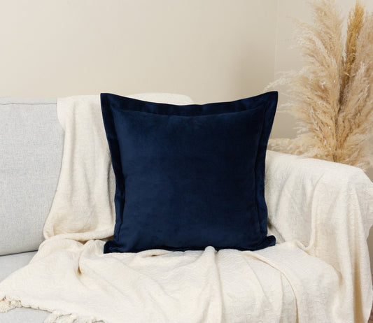 Dark Blue Flanged PillowOxford cushion