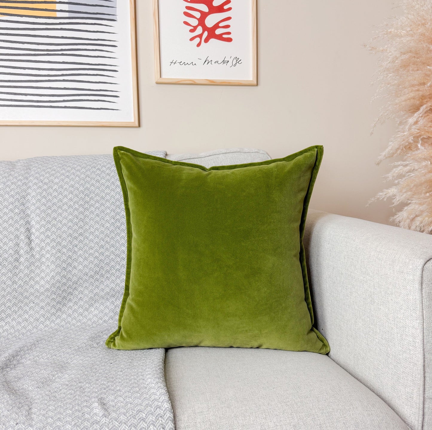 Velvet Moss Green Pillow Cushion