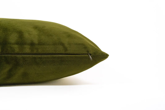 Velvet Dark Olive Green Pillow Cover, Moss Green Pillow-Cushion Covers, (Any Custom Size)