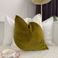 Velvet Colourblock Cover Khaki Green Off White Scatter Cushion Cover (All Sizes)