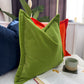 Apple Green Flanged Pillow Cover Velvet Oxford Style Cushion Cover Apple Green Decorative Cushion Covers